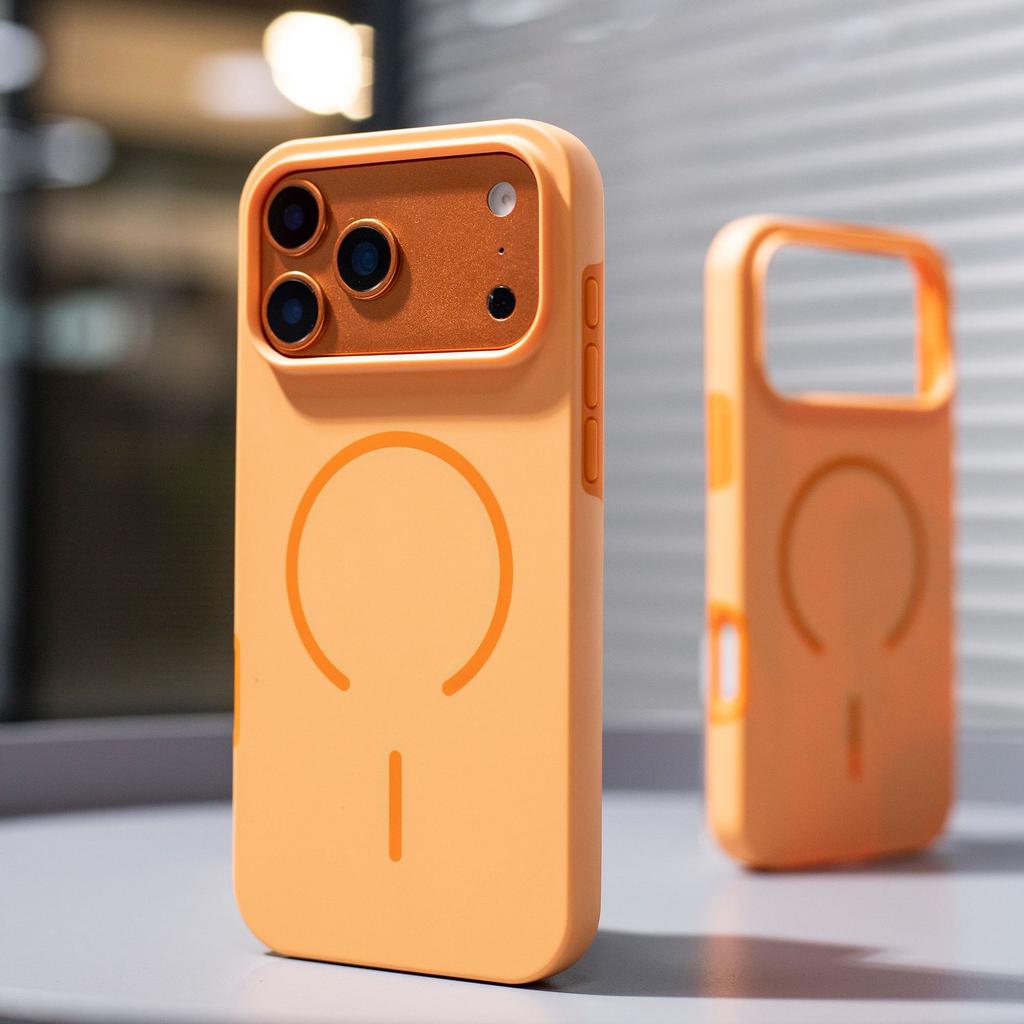 New for IPhone17promax Thin Mobile Phone Case 16 Skin-feel Contrast Color 15 Thin Magnetic Circle Business Case