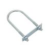 1Pcs Durable Galvanized Q235 Carbon Steel M8 Round Tube Clamp With Baffle Screws Round Bolt Right Angle U-bolt for Round Tube