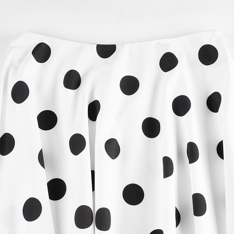Hepburn Style French Elegance Polka Dot A-line Midi Skirt - Autumn Fashion, Loose Low-Waist Design for Women