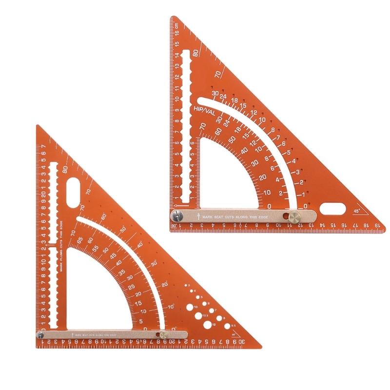 Adjustable Aluminum Alloy Triangle Ruler For Precise Angle Measurement And Straight Line Drawing Woodworking Projects