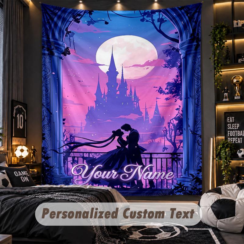 Personalized Wall Tapestry,Sailor Moon Custom Printed Name, Fabric Wall Art For Indoor Room Backdrop