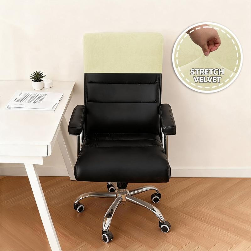 Stretchable Chair Headrest Cover, Soft Plush Rectangular Slipcover Fit 40-50cm Headrests for Office Computer Chair, Furniture, Recliner Chair