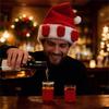 Festive Christmas Wine Glass Hat for Party Photo Props and Holiday Table Decor