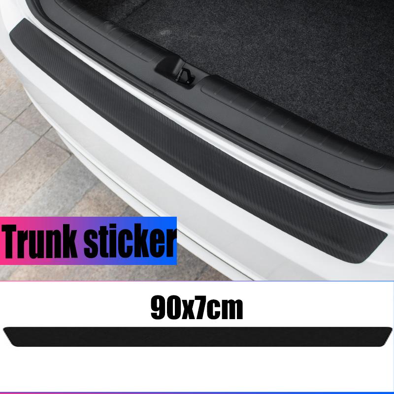 

4pcs Car Door Plate Protective Stickers Carbon Fiber Style Car Sticker Sill Scuff Cover Anti Scratch Decal