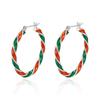 New Asymmetric Christmas Tree Candy Cane Stud Earrings For Women Crystal Zircon Star Bowknot Xmas Earring Holiday Party Jewelry