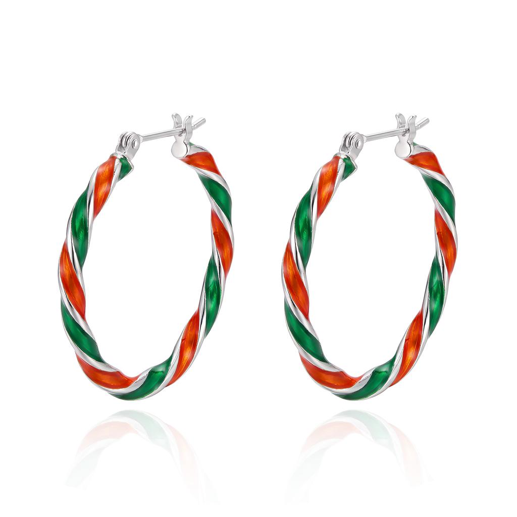 New Asymmetric Christmas Tree Candy Cane Stud Earrings For Women Crystal Zircon Star Bowknot Xmas Earring Holiday Party Jewelry