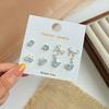 Heart Crystal Earring Set Delicate Pearl And Butterfly Stud Earrings Dainty Jewelry For Women Daily Wear