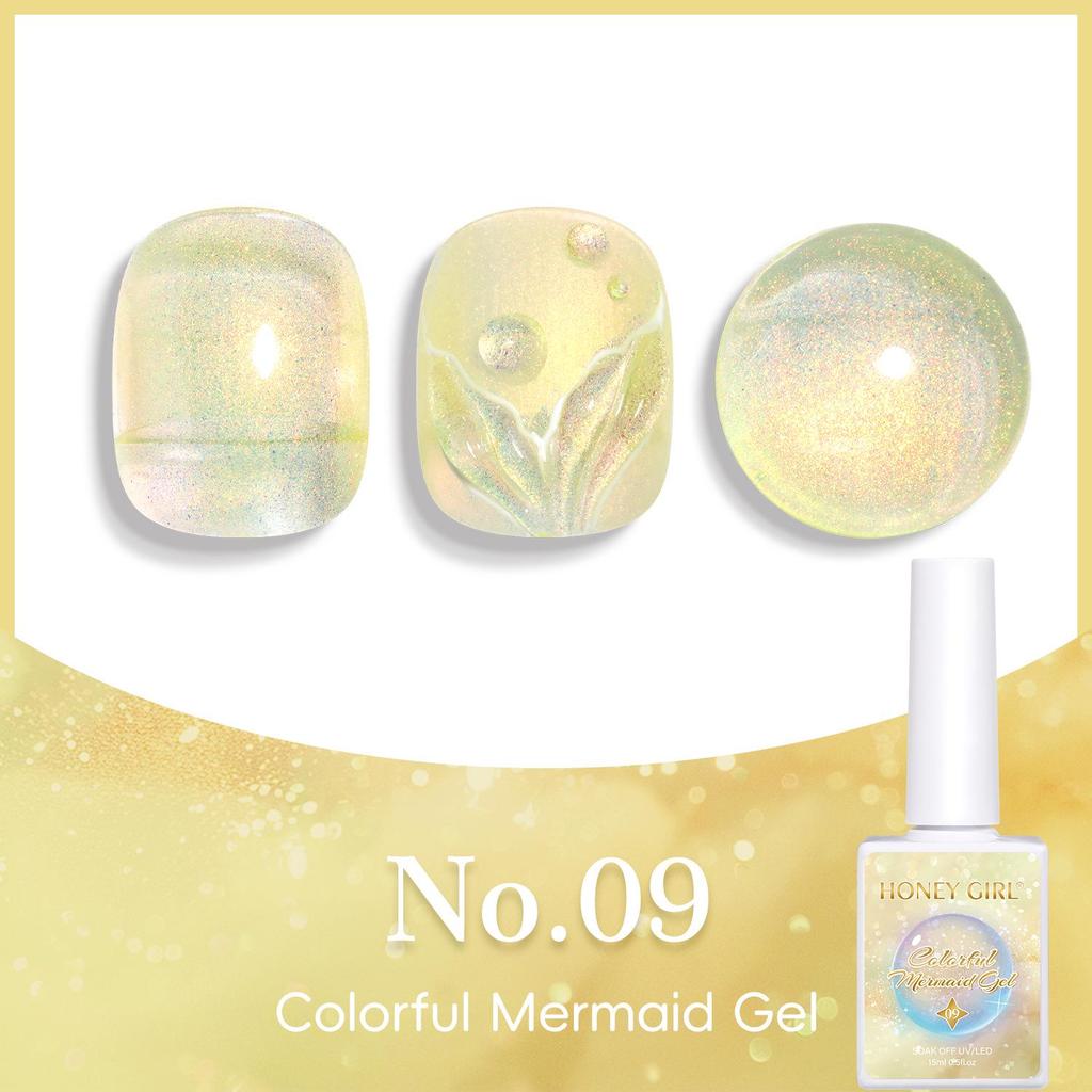 Smalto per Unghie Glitterato Rosa Iridescente Sirena con Strass e Gel Colla Proteica
