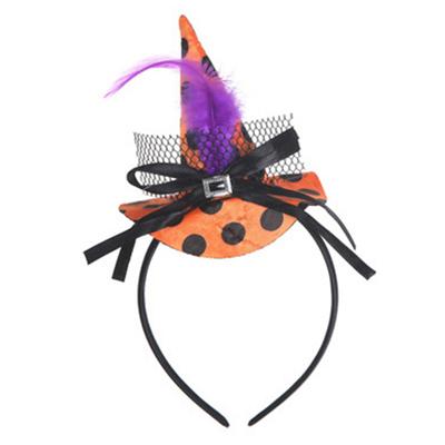 Čelenka s čarodějnickým kloboukem Halloweenská čelenka s čarodějnickým kloboukem Malá čelenka s čarodějnickým kloboukem Na Halloweenskou párty Vlasový doplněk pro dívky