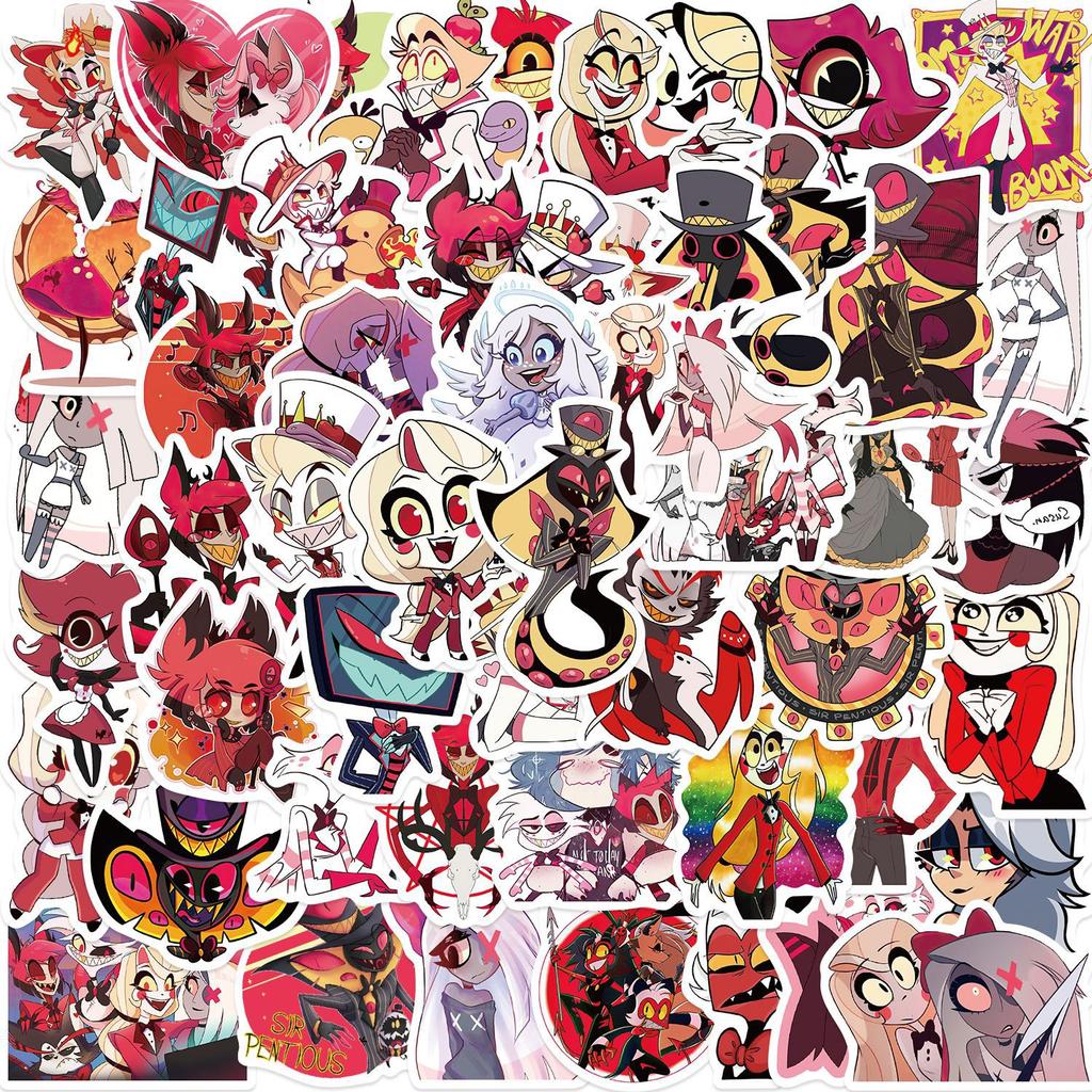 50 Pictures of Animated Hell Inn Graffiti Stickers Guitar Notebook Suitcase DIY Waterproof Stickers