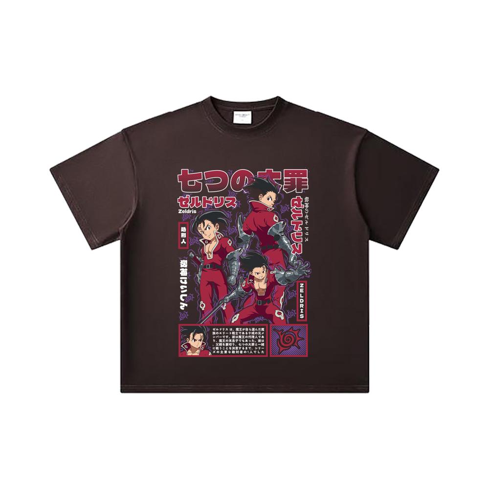 260 GSM Double Yarn 32 Count 100% Cotton Seven Deadly Sins V10 Zeldris Print Unisex Heavy Cotton T Shirt