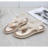 Ladies Clip Toe Sandals Summer Anti-slip Clip Foot Flat Bottom Metal Buckle Casual Flat Heel Cool Slippers