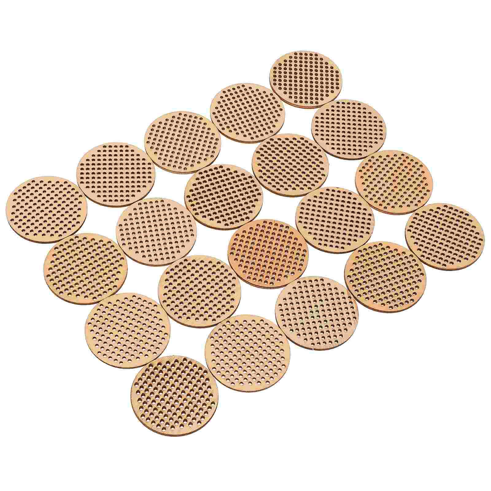 

20 Pcs Cross Pendant Small Wood Tags Round Blanks for Crafts Drilled Circles Wooden Ornament Rounds Unfinished Pendants XXL