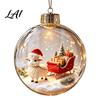 Festive Party Decorations Glowing Christmas Story Ornament Light‑Up Mini Holiday Scene Hanging Ball with Warm Tree Ornaments LED Light Clear