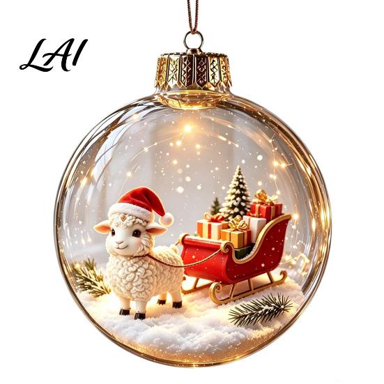 Festive Party Decorations Glowing Christmas Story Ornament Light‑Up Mini Holiday Scene Hanging Ball with Warm Tree Ornaments LED Light Clear