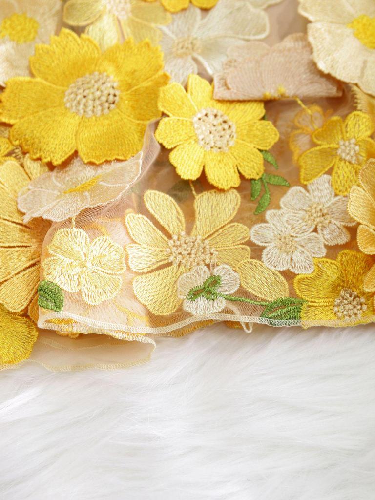 Embroidery 3D Floral A-Line Skirt | European & American Fashion