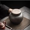 Chinese Vintage Ceramic Tea Caddy Golden Candy Jar Sealed Home Coffee Beans Nut Medicinal Herb Storage Bottle Kitchen Container