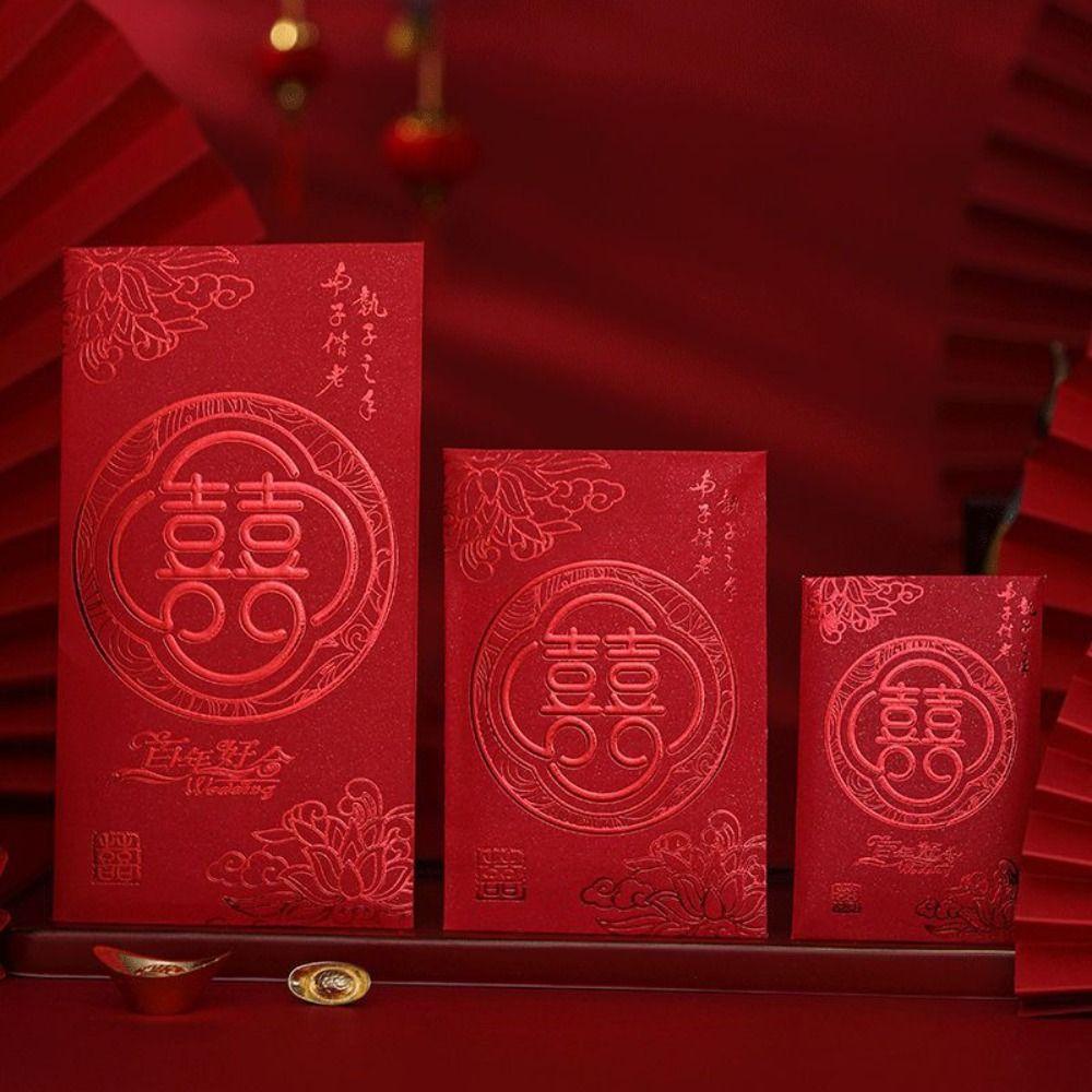 Cartoon Wedding Red Envelopes Traditional New Year Money Red Envelope for 6pcs New Year Gifts