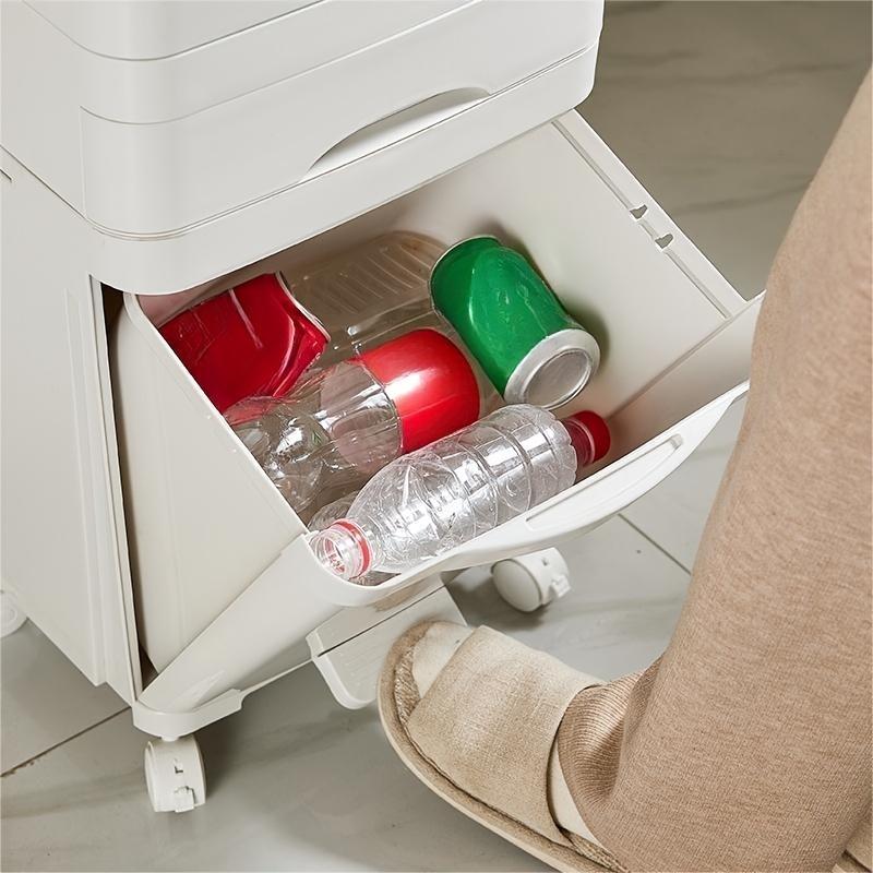 Garbage Classification 34/37L Plastic Trash Bin Home Kitchen Garbage Classification Can with Wheels Garbage Storage