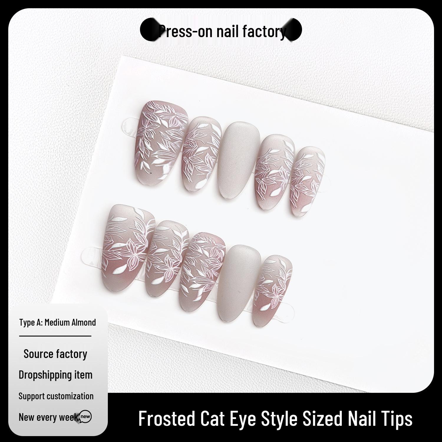 

Jiaolong Summer Cat Eye Wearable Pink Blush Whitening Manicure Nail Kit Extra Small