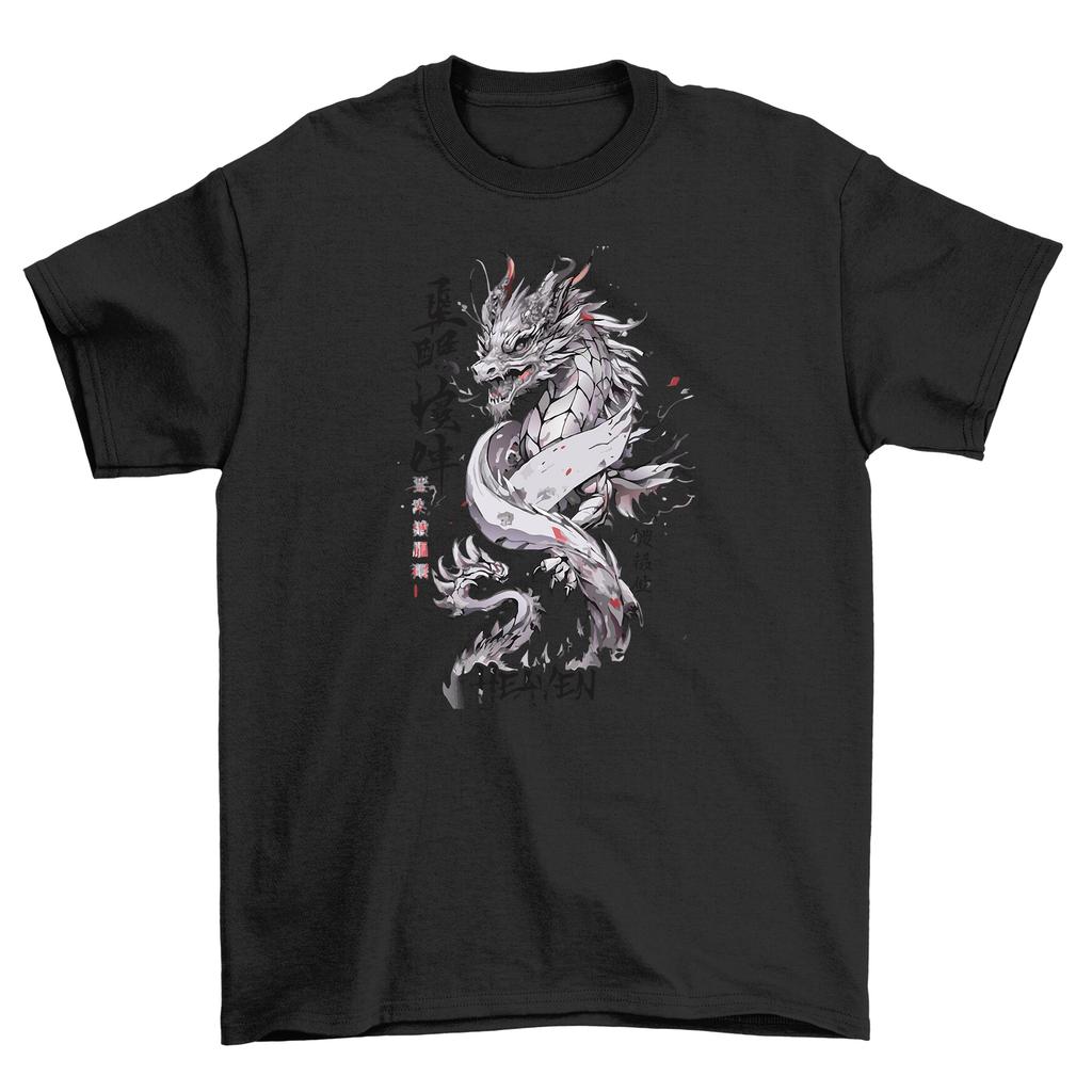Heaven Dragon Anime - Entfessle deinen inneren Drachen! Lustiges T-Shirt Herren Damen Tops, 100% Baumwolle, Einfarbig