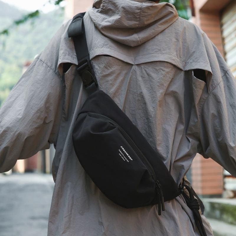 New Nylon Sports Chest Bag, Messenger Bag, Mobile Phone Fanny Pack, Men's Shoulder Small Backpack.