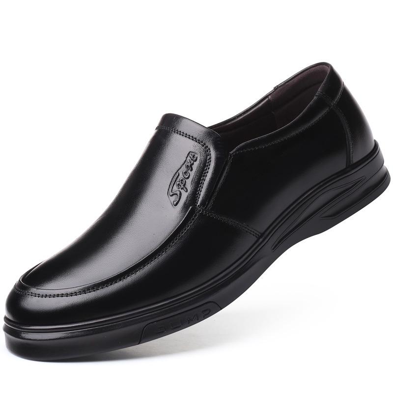 Scarpe Casual Slip-On da Uomo in Vera Pelle 2025 - Suola Morbida, Antiscivolo, Traspiranti per Mezza Età e Anziani