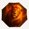 1pc Lion King Automatic Folding Umbrella Compact Lightweight Travel Umbrella with 8-Rib Sturdy Frame, Windproof & Self049