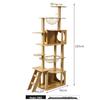 Large Wooden Cat Tree & Scratching Post with Space-Saving Design - Integrated Climbing Frame & House
