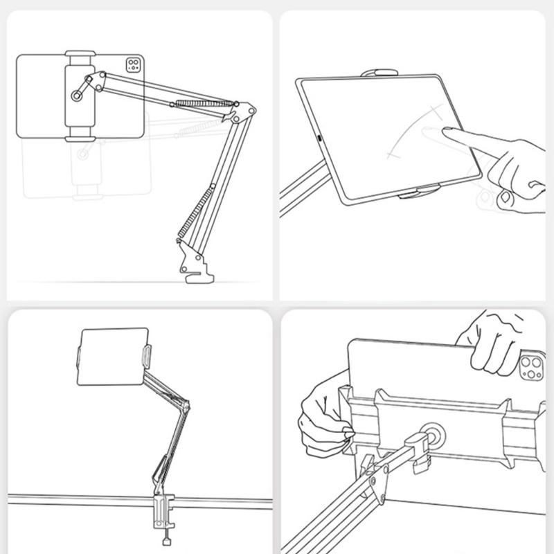 Universal Rotating Cellphone Tablet Holder Lazy Bracket for Video Watch Angle Adjustable Support Stand for Desktop Bed