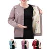 Herbst Winter Strickpullover Mantel Blumenmuster Stickerei Große Größen Mittelalter Alt