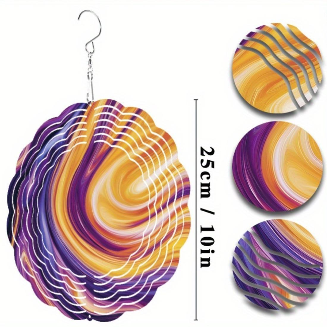 

10 Inch Metal Mandala Wind Spinner Outdoor Decor 360 Rotating Hook No Batteries Needed 01A