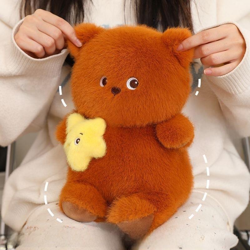 Bear Little Bow Star Pillow Doll Animal Plush Toy Children Girls Gifts Birthday