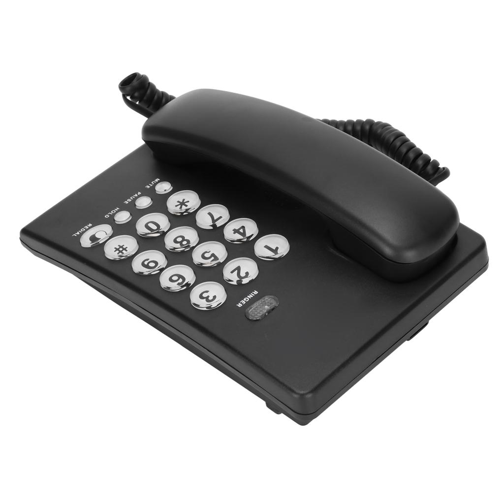 KXT504 Desktop Corded Telephone Multifunctional Large Button Landline Phone for Home Office Hotel(Black )