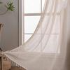 Jingga Translucent Linen Sheer Curtain with Tassels
