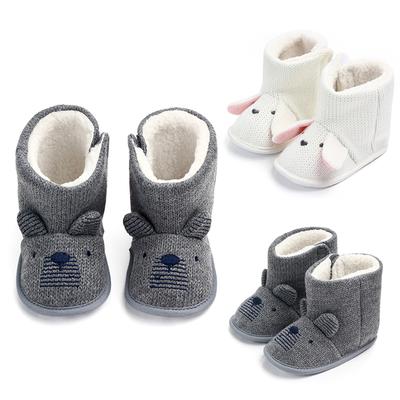 Newborn Baby Boots Cute Button Comfortable Knitted Soft And Warm Indoor Walking Boots Winter Baby Boys Girls Plush Ankle Boots