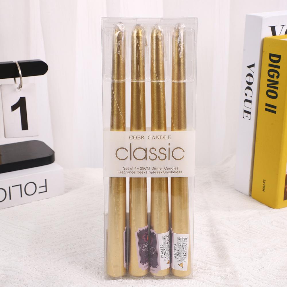 4pcs 10 Inch Tapered Stem/threaded Candles Long Burning Time Smokeless for Home Decoration Birthday Party Candlelight Dinner