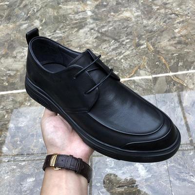 2025 New Genuine Leather Men's Black Business Casual Versatile Shoes with Breathable Soft Sole