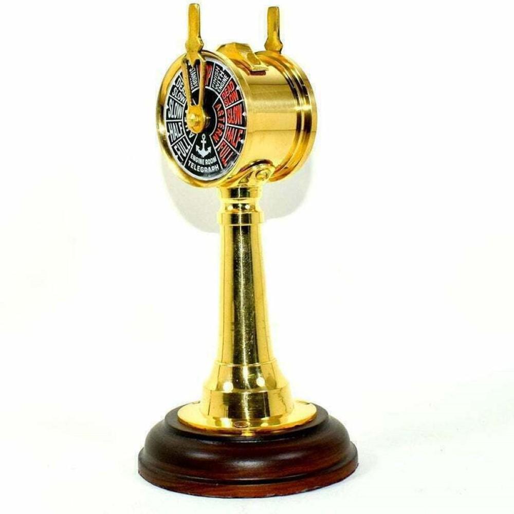 

Морской латунный судовой телеграф – старинный 15,24 см телеграфный паровозный заказ как