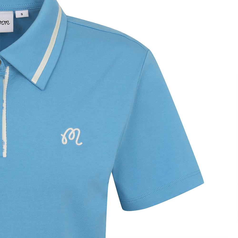 MALBON GOLF Color Tip Basic Crop T-Shirt Blue (Woman)