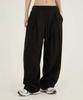 BOUNDARY (Summer Fabric Added) Double-Pleat Wide Long Sweatpants [Black]