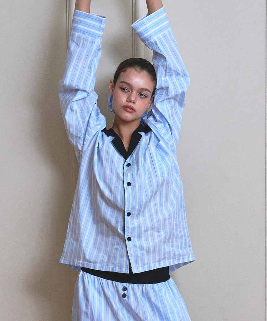 Vinaj Jenny Stripe Scrunchie (Baby Blue)