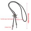 Western Bolo Tie with Unique Metal Star Turquoises Pendant for Stylish Men's Accessory Leather Cord Necktie Necklace