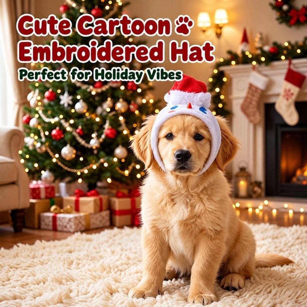 Plush Fabric Cat Costume Hat Snowman Pattern Snowman Pet Cap Pet Party Headgear Cat Dog Cosplay
