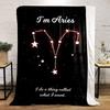 Starry Aries constellation outlined with bright stars on a black background. for all seasons blanket lunch break throw gift