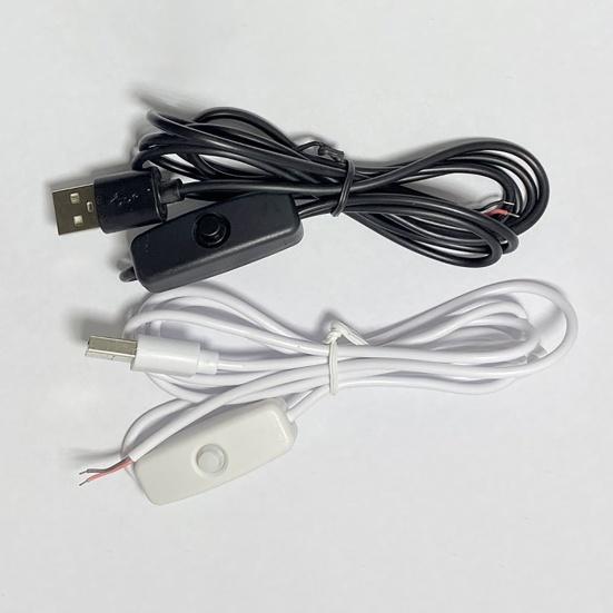 1/2/5 ks 1/1.2/1.5M LED Noční světlo Napájecí kabel ON/OFF Ovládací spínač Napájecí kabel se spínačem Stolní lampa USB Spínaný napájecí kabel