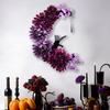 2025 Halloween Moon Cat Wreath Rose Black Door Wall Hanging Decoration Wreath Festival Party Decoration Household Items
