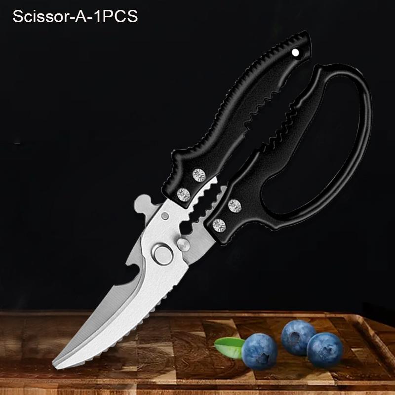WXCOO Kitchen Scissors Chicken Bone Scissors Multi-Functional Meat Vegetable Fish Anti-Slip Handle Scissors Kitchen Specialised