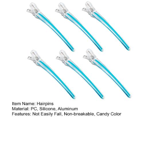6Pcs Beautiful Hair Clips Removable Hairdressing Portable Candy Color Crocodile Styling Tool