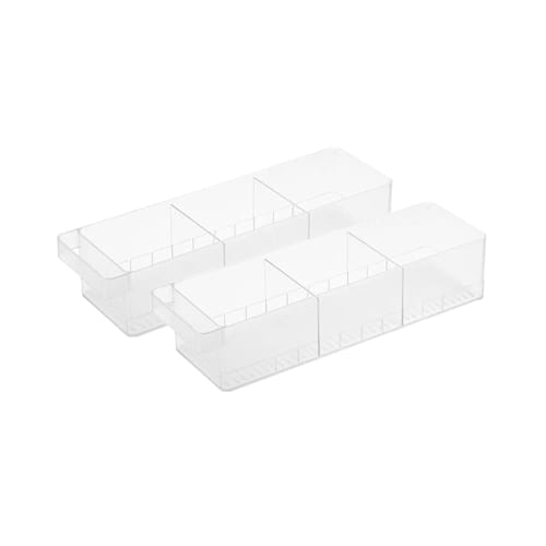 Yamazaki Refrigerator Storage Cases (Set of 2) with Dividers and Handles, White, 5762 X 2